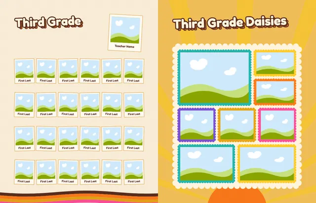 Groovy Tie-Dye template, pages 18 and 19