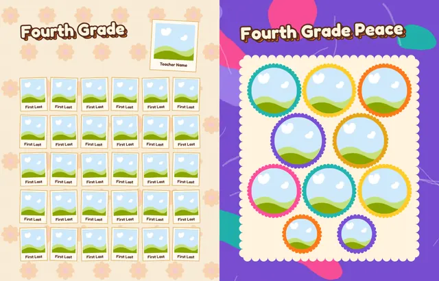 Groovy Tie-Dye template, pages 20 and 21