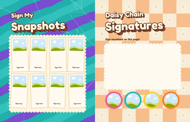 Groovy Tie-Dye template, pages 48 and 49