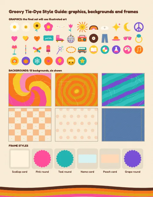 Groovy Tie-Dye style guide, page 2
