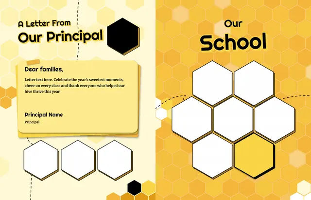Honeycomb Hive template, pages 4 and 5