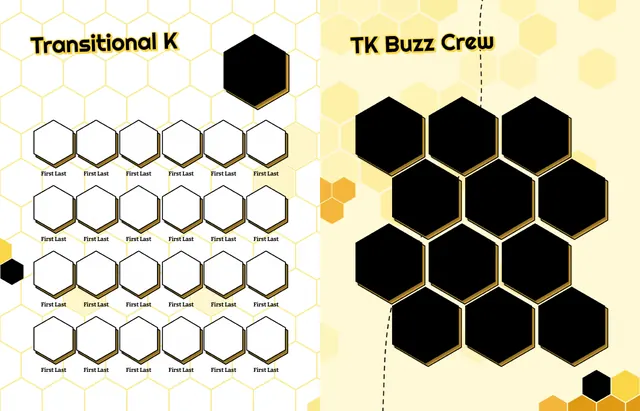 Honeycomb Hive template, pages 10 and 11