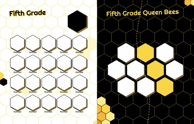 Honeycomb Hive template, pages 22 and 23