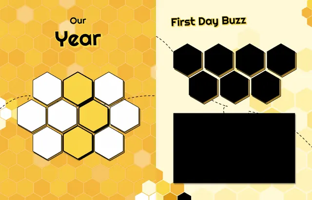 Honeycomb Hive template, pages 24 and 25