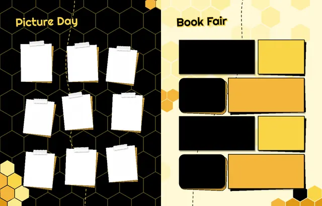 Honeycomb Hive template, pages 26 and 27