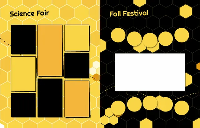 Honeycomb Hive template, pages 28 and 29