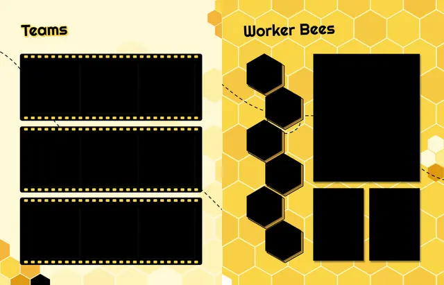 Honeycomb Hive template, pages 40 and 41