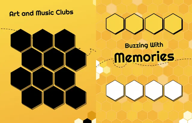 Honeycomb Hive template, pages 42 and 43