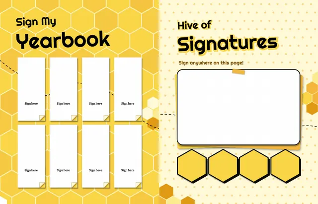 Honeycomb Hive template, pages 48 and 49