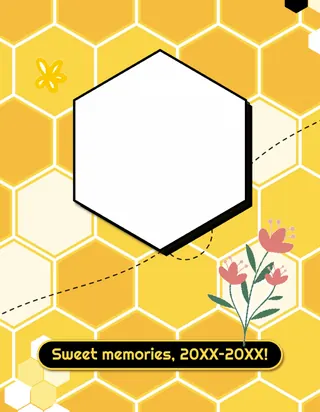 Honeycomb Hive template, back cover