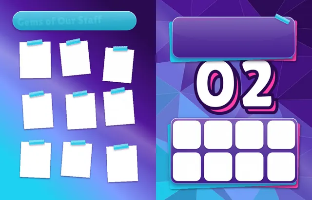 Jewel Glow template, pages 8 and 9