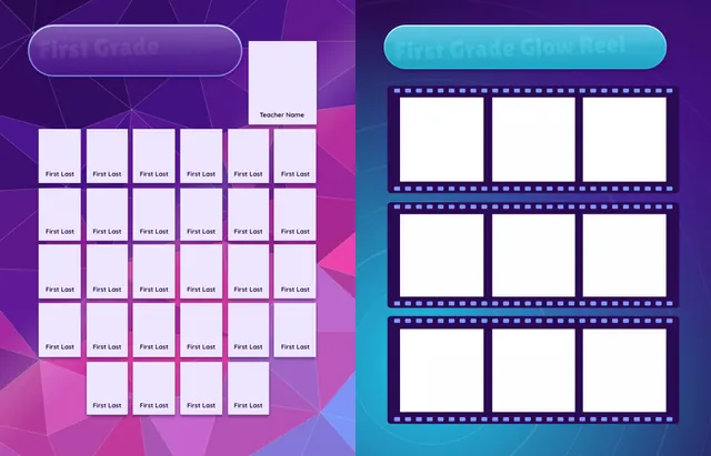 Jewel Glow template, pages 14 and 15