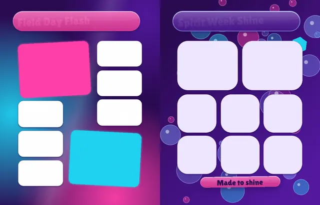 Jewel Glow template, pages 34 and 35