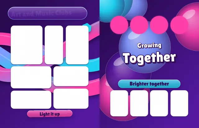 Jewel Glow template, pages 42 and 43