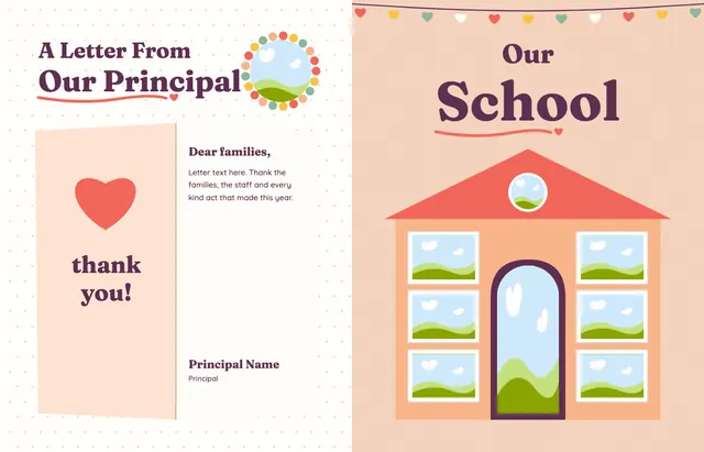 Kind and Together template, pages 4 and 5