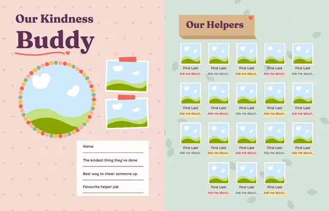 Kind and Together template, pages 6 and 7