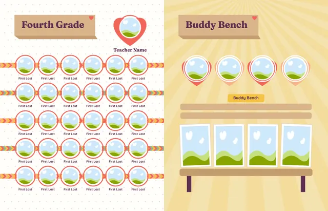 Kind and Together template, pages 20 and 21