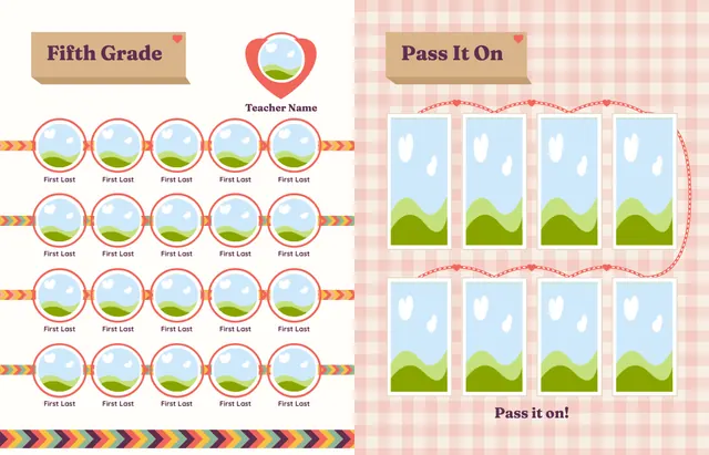 Kind and Together template, pages 22 and 23
