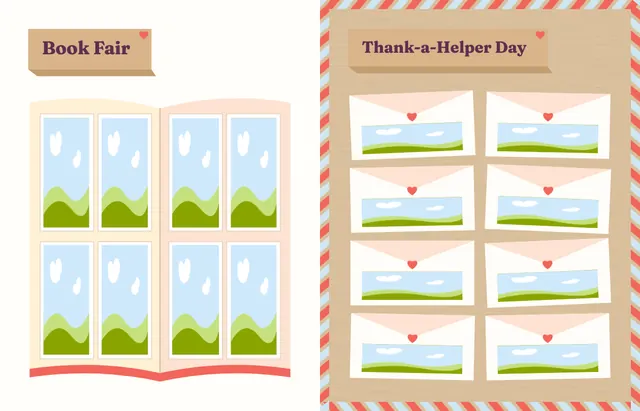 Kind and Together template, pages 28 and 29