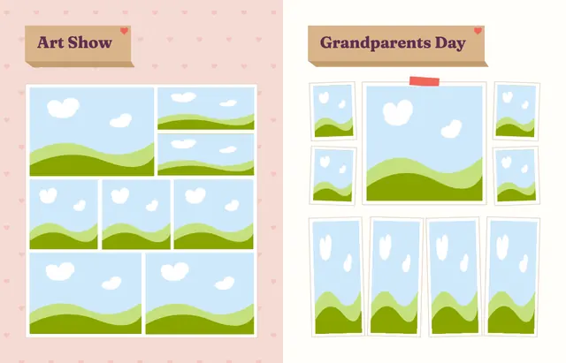 Kind and Together template, pages 34 and 35