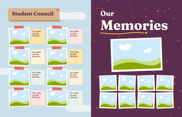 Kind and Together template, pages 42 and 43