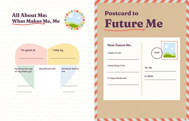 Kind and Together template, pages 46 and 47