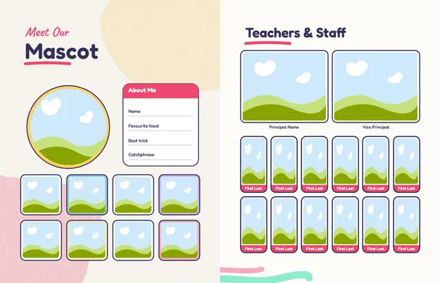Little Handprints template, pages 6 and 7