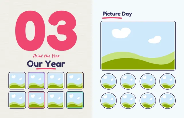 Little Handprints template, pages 24 and 25