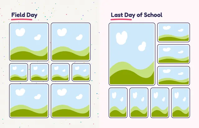 Little Handprints template, pages 36 and 37