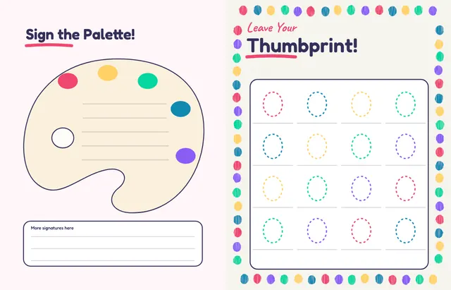 Little Handprints template, pages 48 and 49