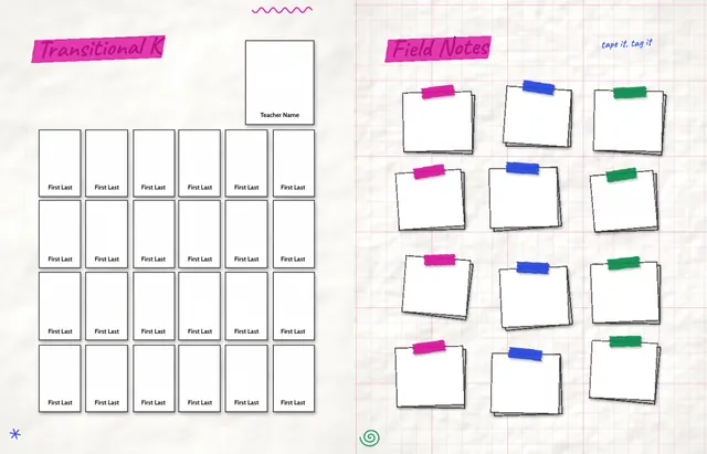 Margin Notes template, pages 10 and 11
