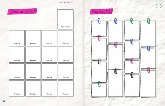 Margin Notes template, pages 16 and 17
