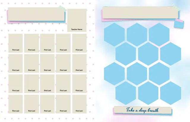 Mindful Moments template, pages 12 and 13