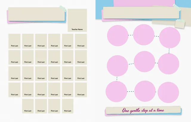 Mindful Moments template, pages 14 and 15