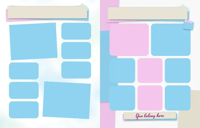 Mindful Moments template, pages 34 and 35