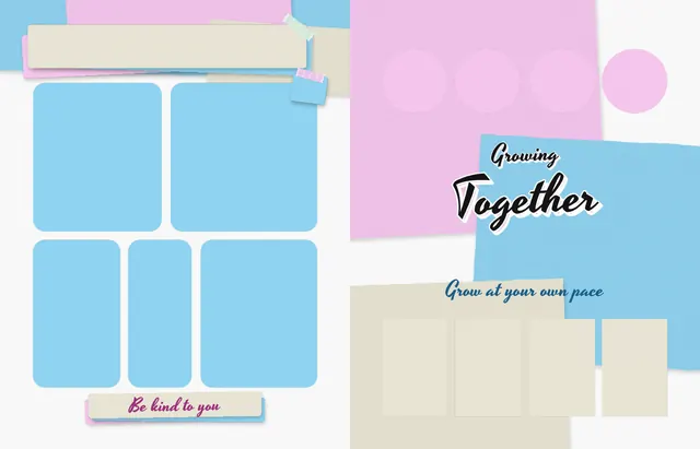 Mindful Moments template, pages 42 and 43