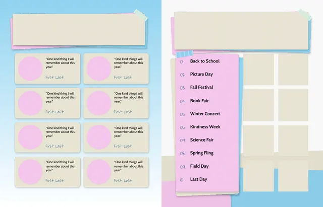 Mindful Moments template, pages 44 and 45