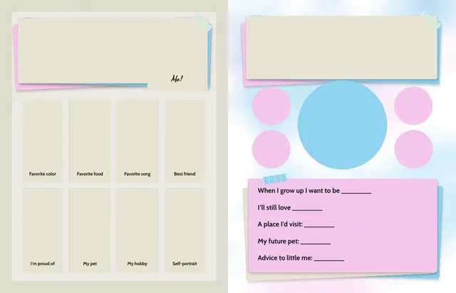 Mindful Moments template, pages 46 and 47