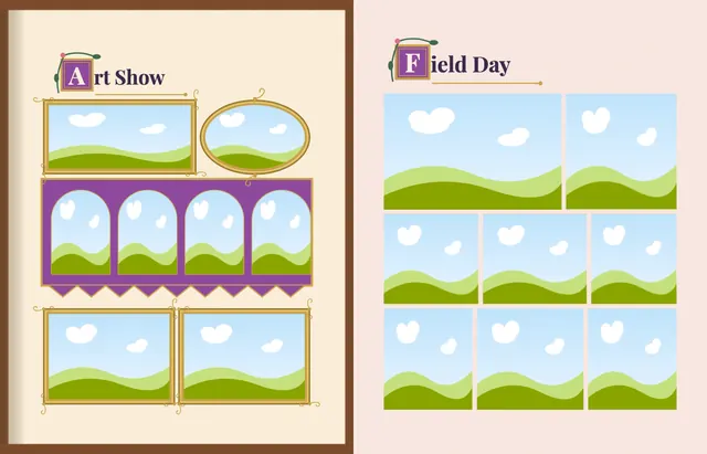 Once Upon a Time template, pages 32 and 33