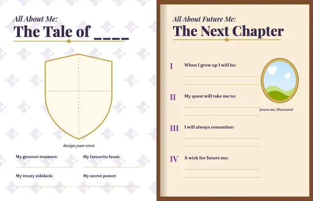 Once Upon a Time template, pages 46 and 47