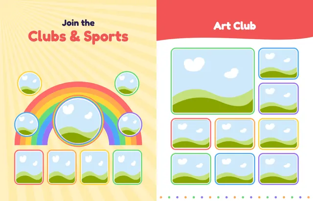 Over the Rainbow template, pages 38 and 39