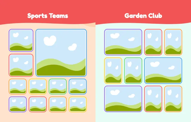 Over the Rainbow template, pages 40 and 41
