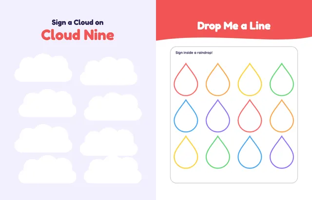 Over the Rainbow template, pages 48 and 49