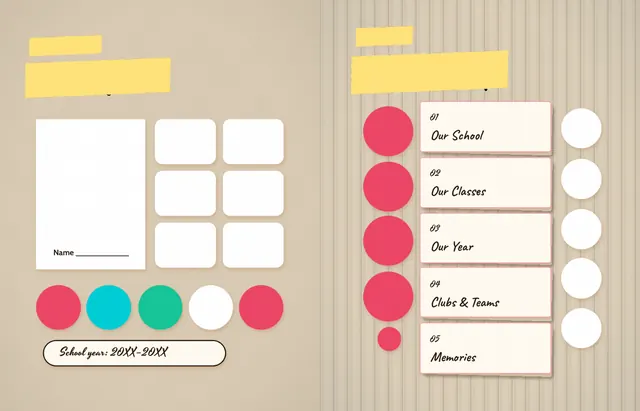 Pinboard Pop template, pages 2 and 3