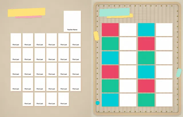 Pinboard Pop template, pages 20 and 21