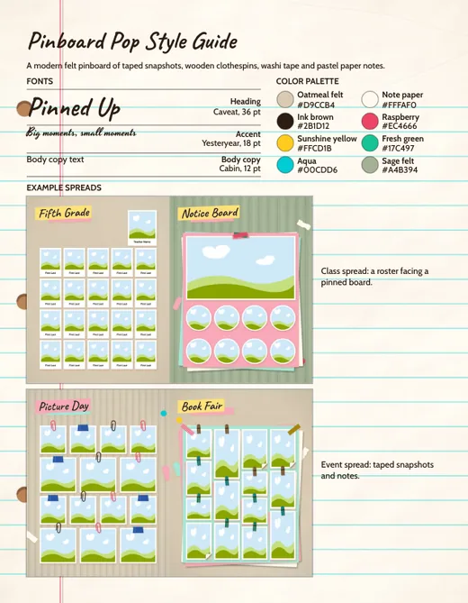 Pinboard Pop style guide, page 1