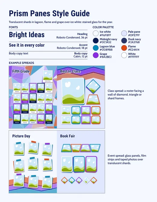 Prism Panes style guide, page 1