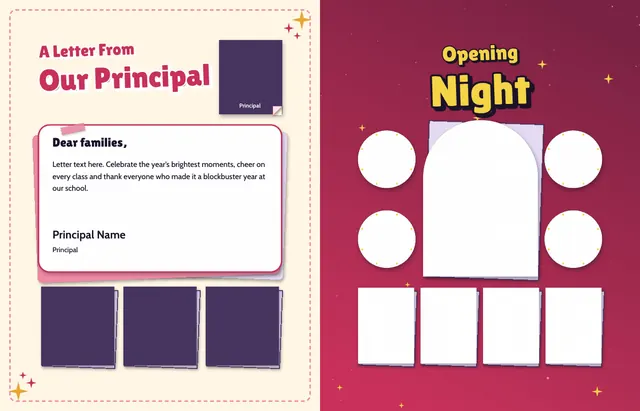 Red Carpet template, pages 4 and 5
