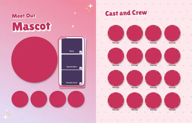 Red Carpet template, pages 6 and 7