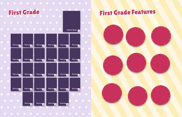 Red Carpet template, pages 14 and 15
